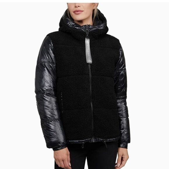 Women's KENDALL & KYLIE Coolidge Reversible Quilted & Sherpa Puffer Jacket - Picture 1 of 8